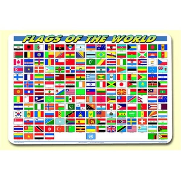 Painless Learning Painless Learning FLG-1 Flags Of The World Placemat - Pack of 4 FLG-1